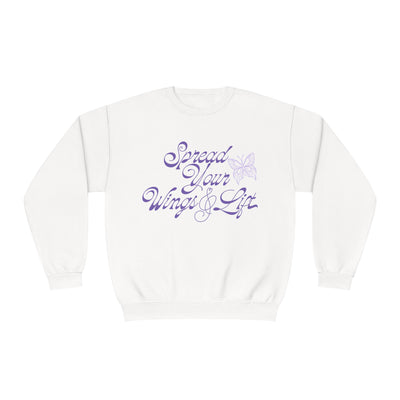 SPREAD YOUR WINGS AND LIFT (PURPLE)- CREWNECK