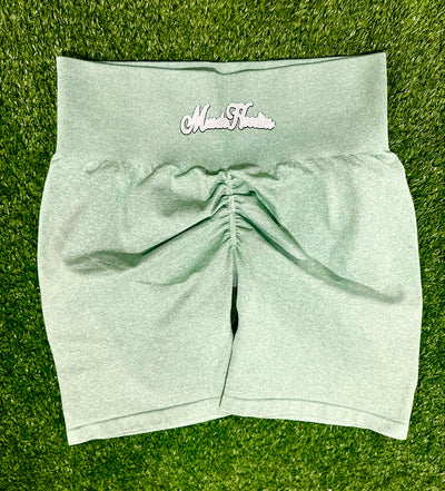 Earthy Green -Scrunch Shorts (Super Stretch)