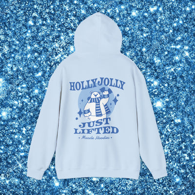 HOLLY JOLLY JUST LIFTED (BLUE)- HOODIE