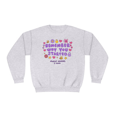 REMEMBER WHY YOU STARTED (3 YEAR ANNIVERSARY)- CREWNECK