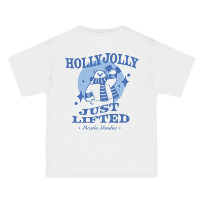 HOLLY JOLLY JUST LIFTED (BLUE)- TEE