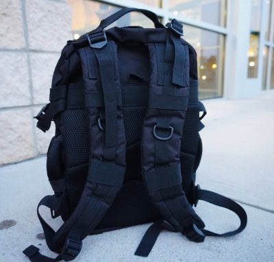 Tactical Backpack (25L) -Black (plain with free USA patch)