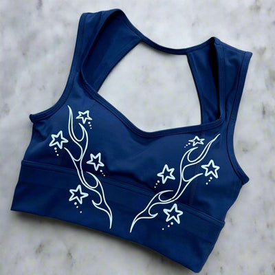 ICY DARK BLUE STARS- BRA