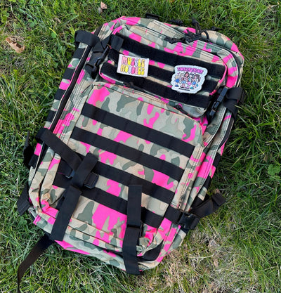 Tactical Backpack (45L) -pink camo (plain with free USA patch)