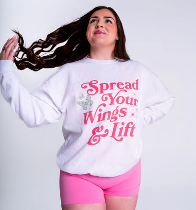 SPREAD YOUR WINGS AND LIFT (PINK)- CREWNECK