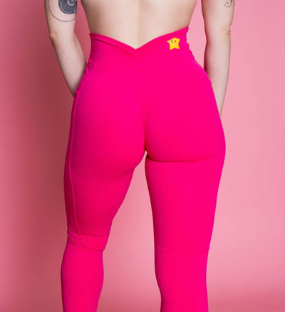 RACER PEACH-SCRUNCH LEGGINGS WITH VBACK